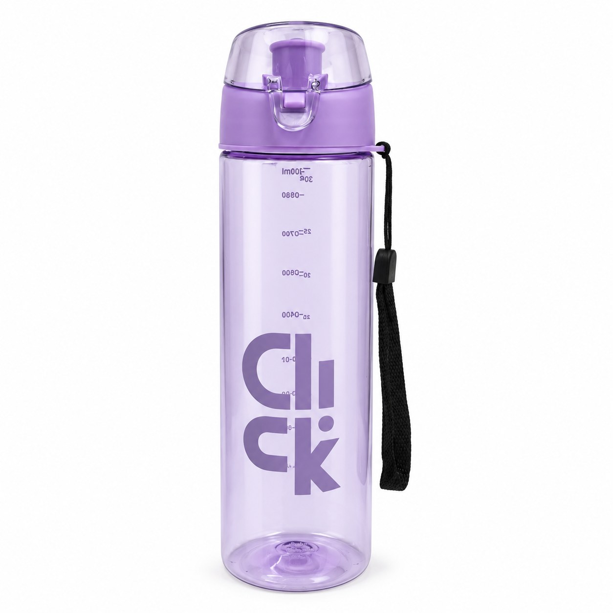 Click Water Bottle 1000ml capacity with strap water level marking